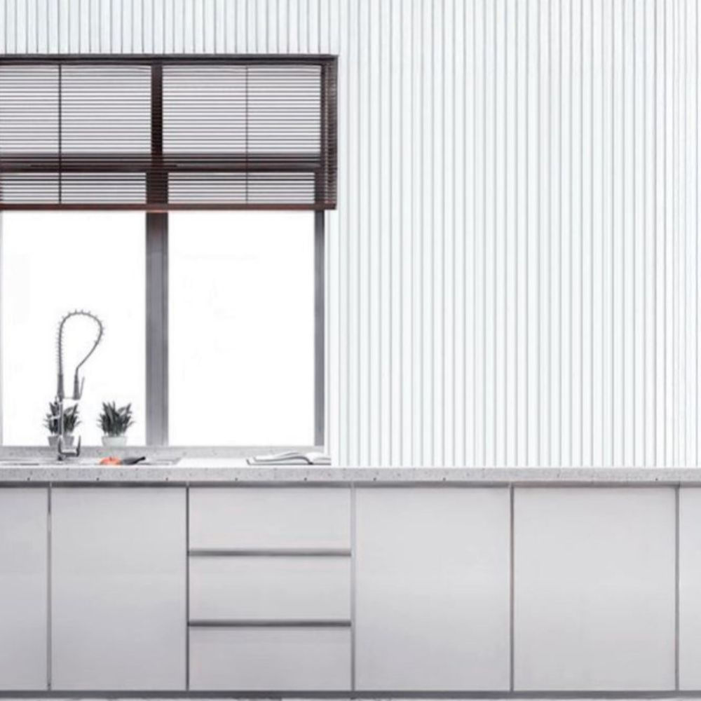 Wall Panel por Unidad para Interior Acanalado Delgado Color Nevado