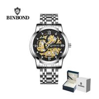Reloj BINBOND para Hombre - Elegante Plata/Negro