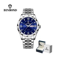 Reloj BINBOND Elegante para Hombre - Acero - Blanco/Plata