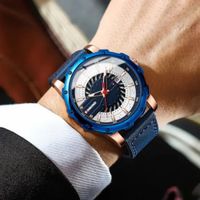 Reloj BINBOND para Hombre - Elegante - Cuero - Azul