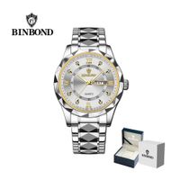 Reloj BINBOND Elegante para Hombre - Acero - Oro/Plata