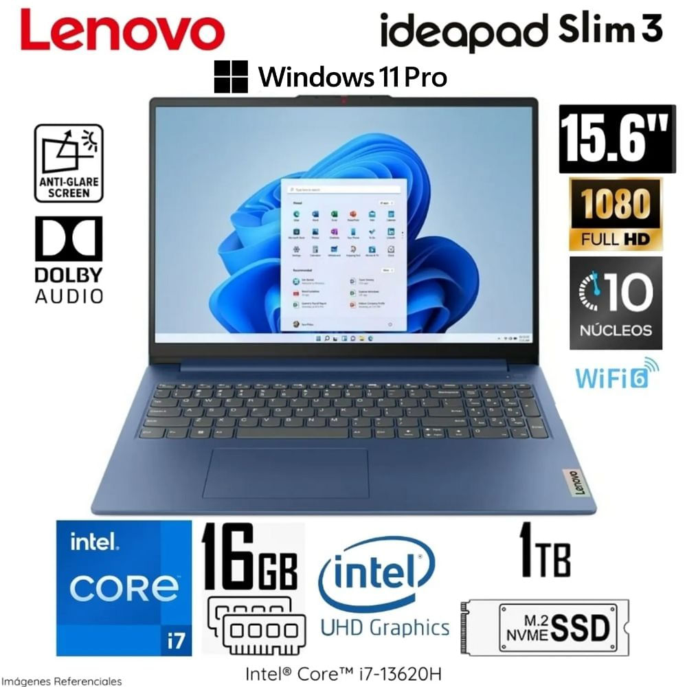 Laptop Lenovo IdeaPad Slim 3 15IRH8 Intel Core i7-13620H 16GB RAM 1TB SSD 15.6"" FHD WIN 11