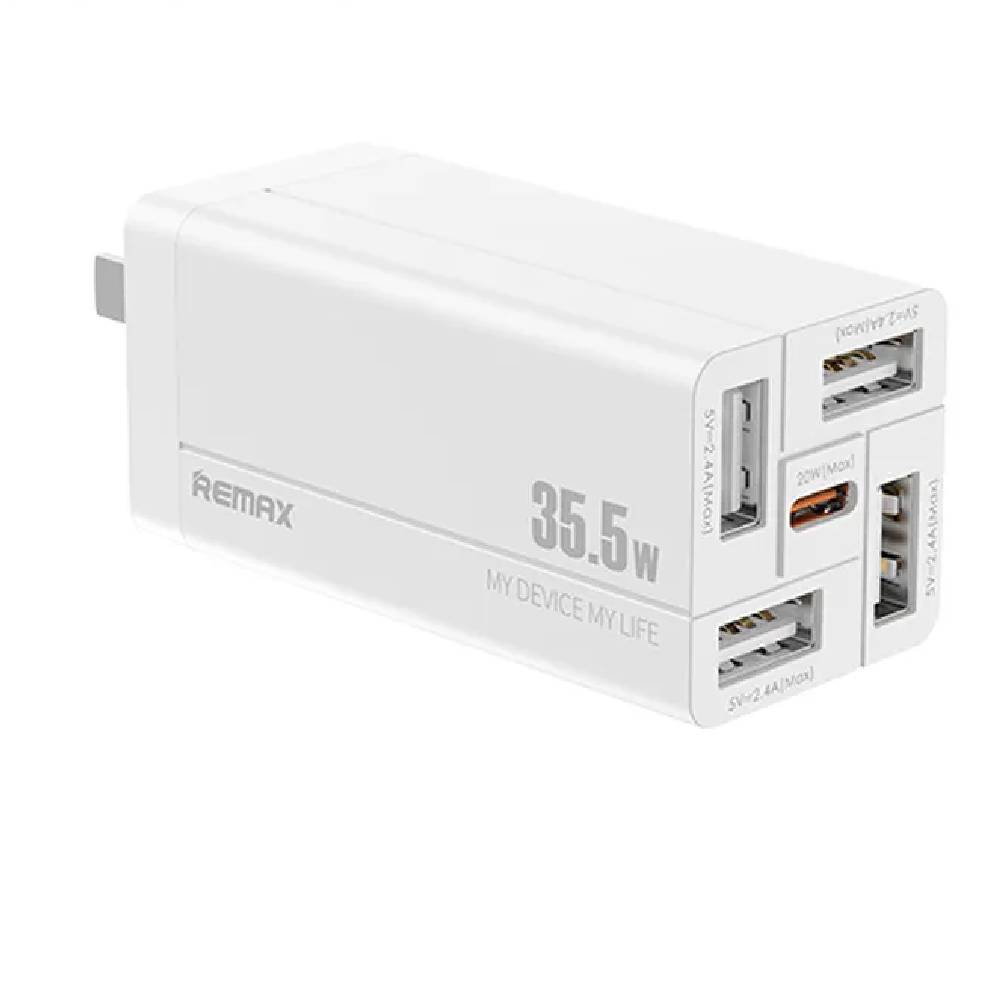 Cargador Remax RP-U66 35.5W USB-C PD + 4 USB-A - Carga Rápida