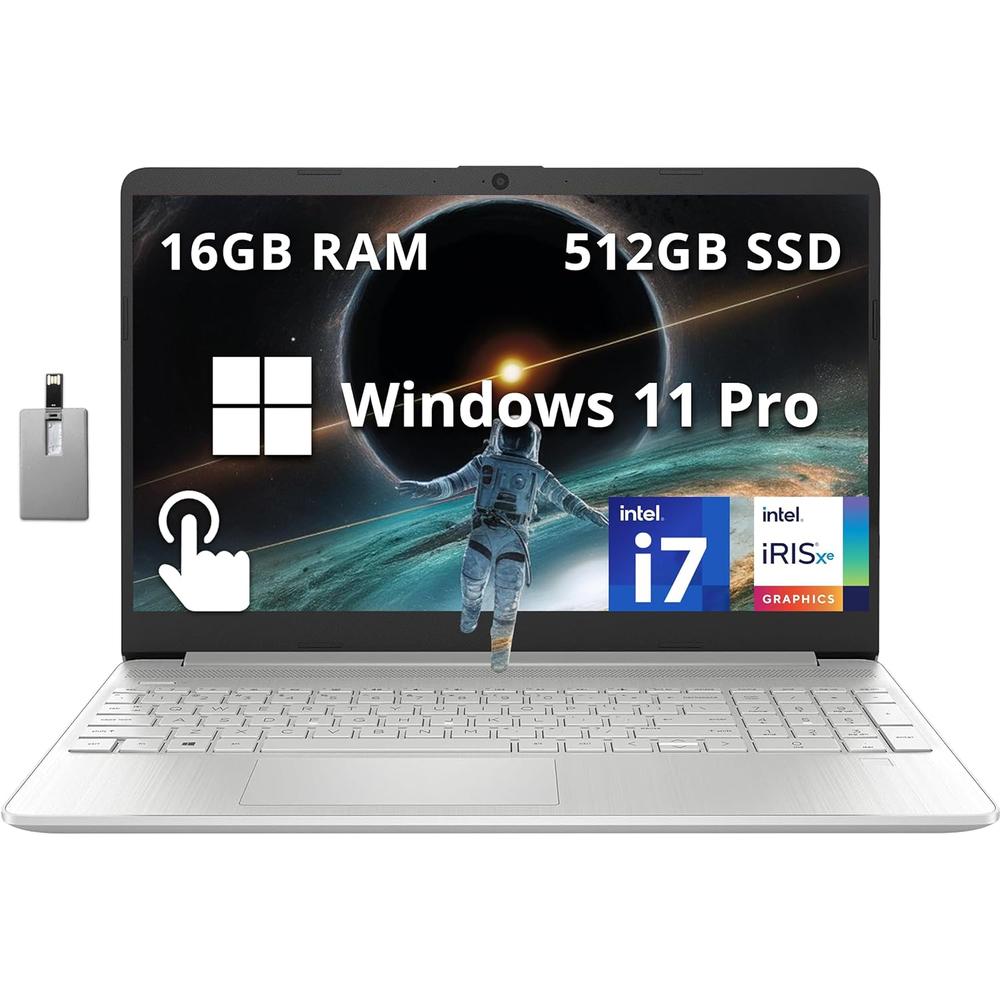 HP Laptop 15.6"" FHD Touch i7-1255U 16GB RAM 512GB SSD | Plata - Teclado Inglés