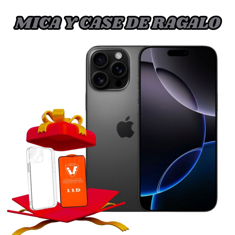 Iphone 16 pro max ESIM 256gb color negro + regalos