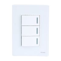 Placa Armada Orange: Interruptor Triple Vitro Blanco