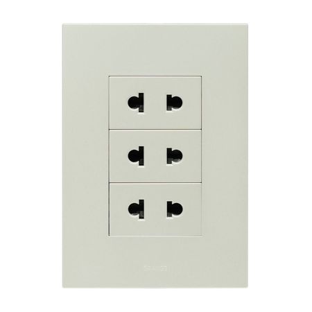 Placa Armada Orange: Tomacorriente Triple Universal Matte Blanco