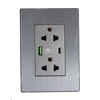 Tomacorriente Doble Universal Orange Inox Lt USB + C 20w