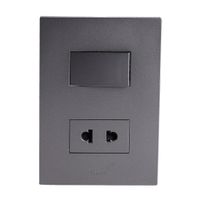 Placa Armada Orange: Interruptor + Tomacorriente Matte Terra