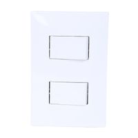 Interruptor Doble Simon S25 Blanco Policarbonato/Aluminio