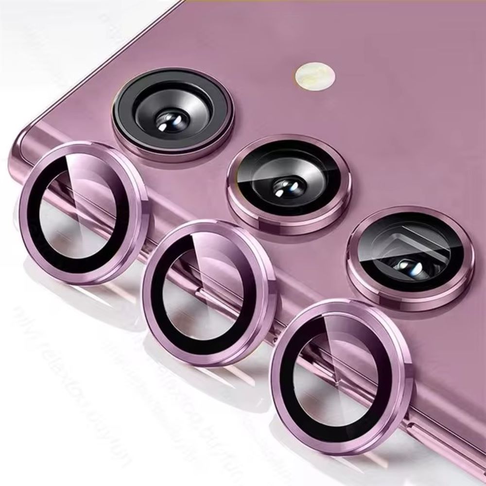 Micas de cámara individuales metal para samsung s24 plus rosado