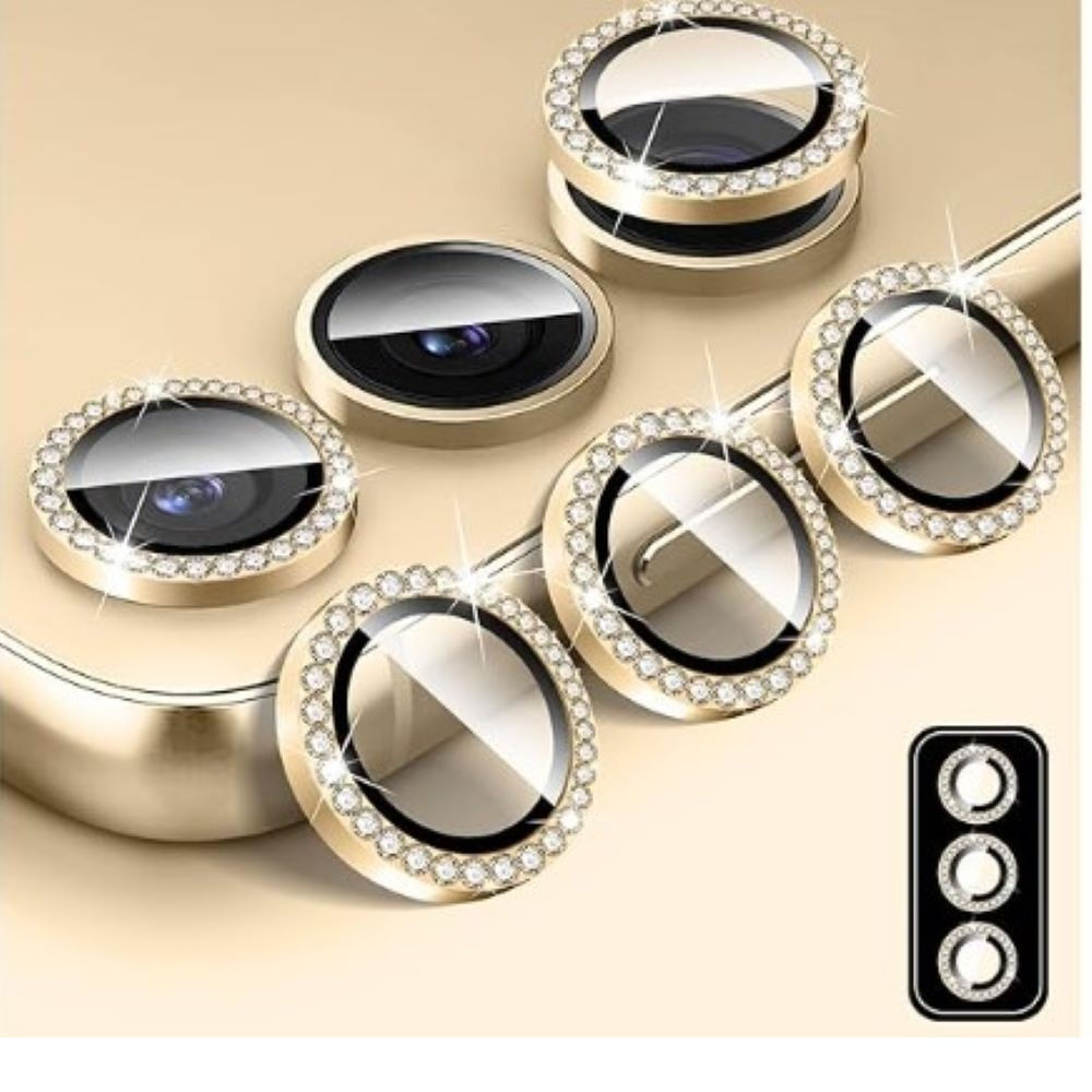 Micas de cámara individuales piedras para samsung s24 dorado
