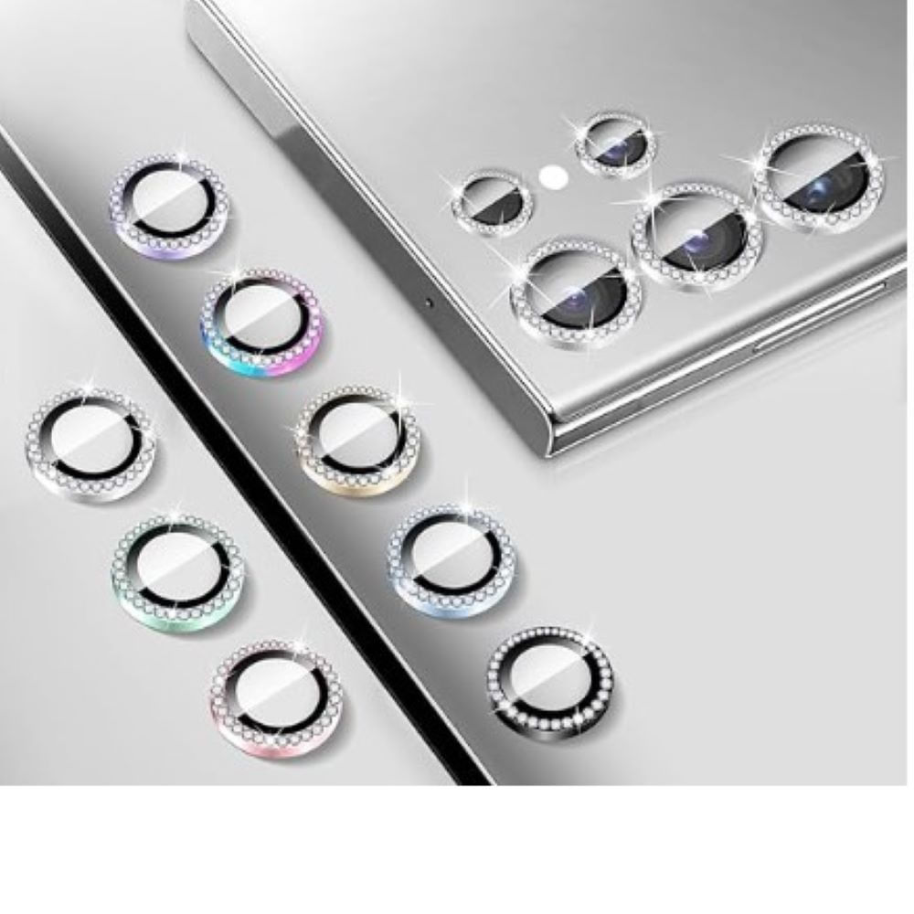 Micas de cámara individuales piedras para samsung s22 ultra dorado