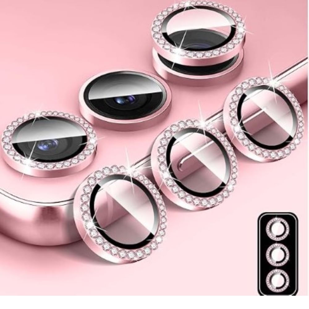 Micas de cámara individuales piedras para samsung s24 rosado