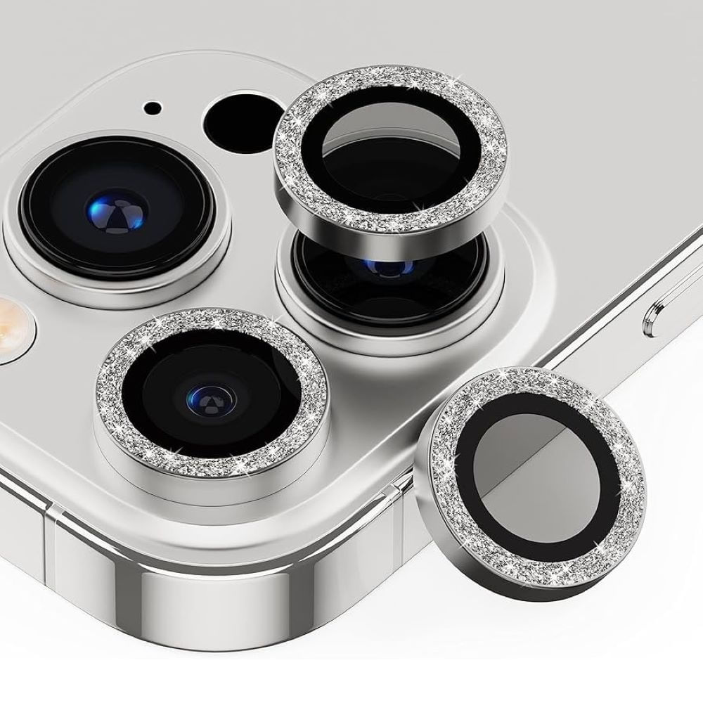 Micas de cámara individuales escarcha para iphone 13  pro 13 pro max plata