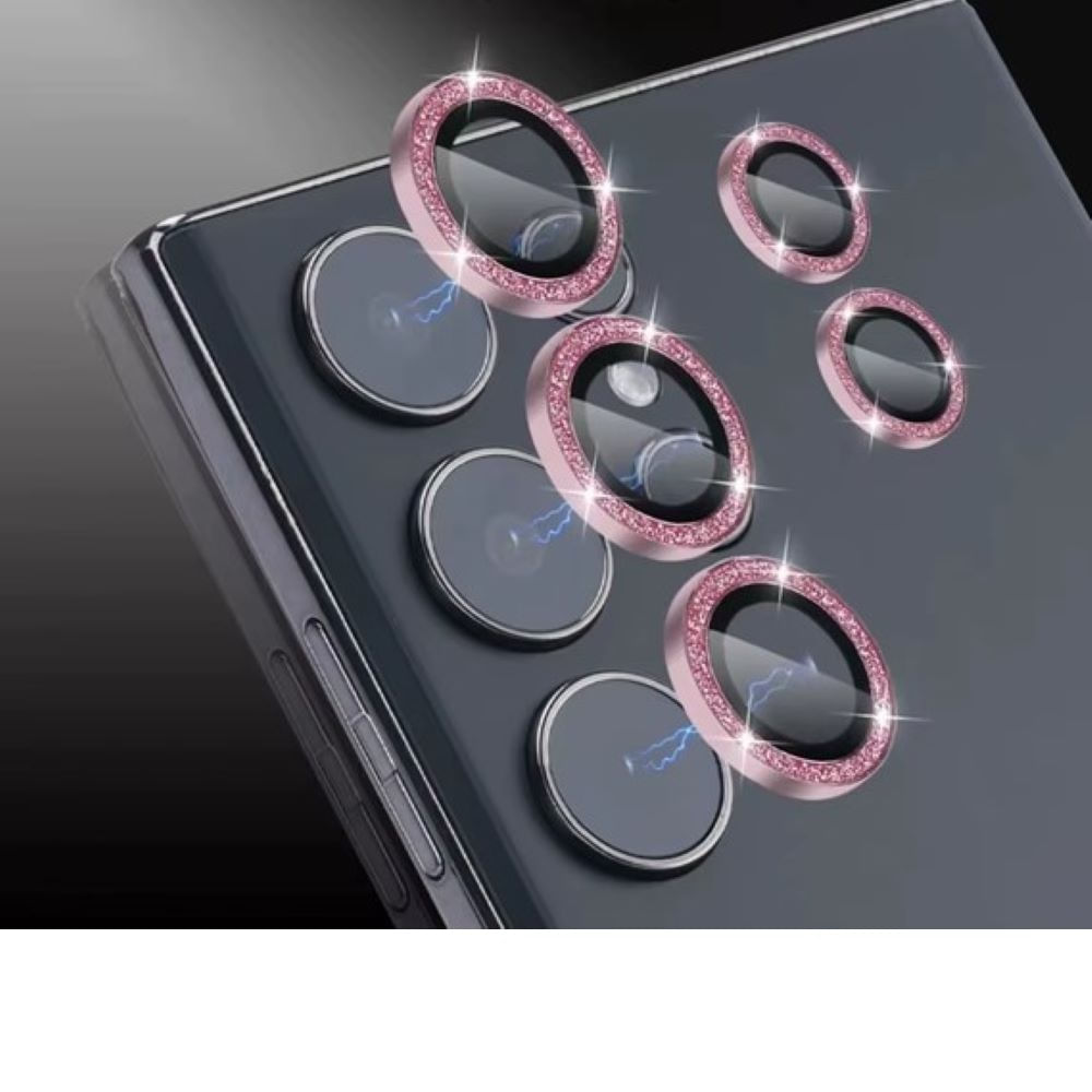 Micas de cámara individuales escarcha para samsung s23 ultra rosado