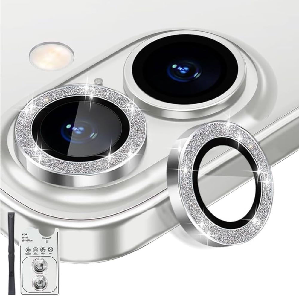 Micas de cámara individuales escarcha para iphone 12 plata