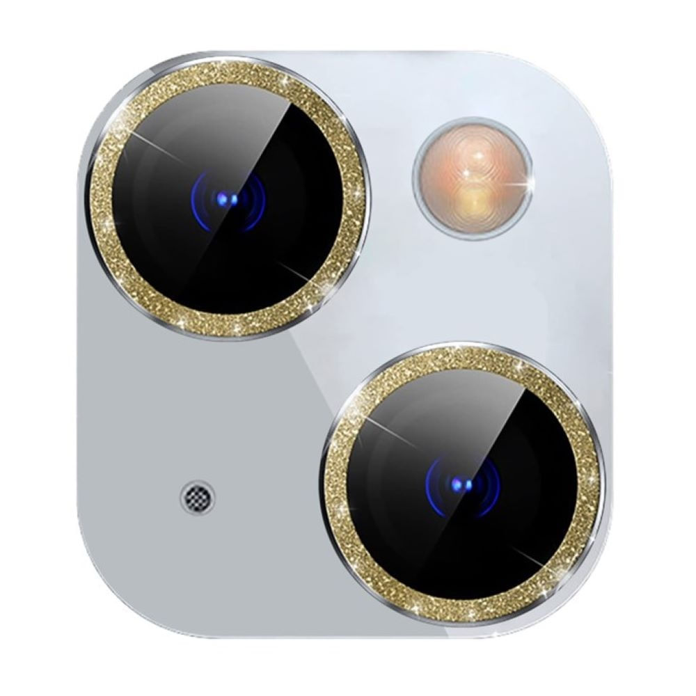 Micas de cámara individuales escarcha para iphone 15 15 plus dorado