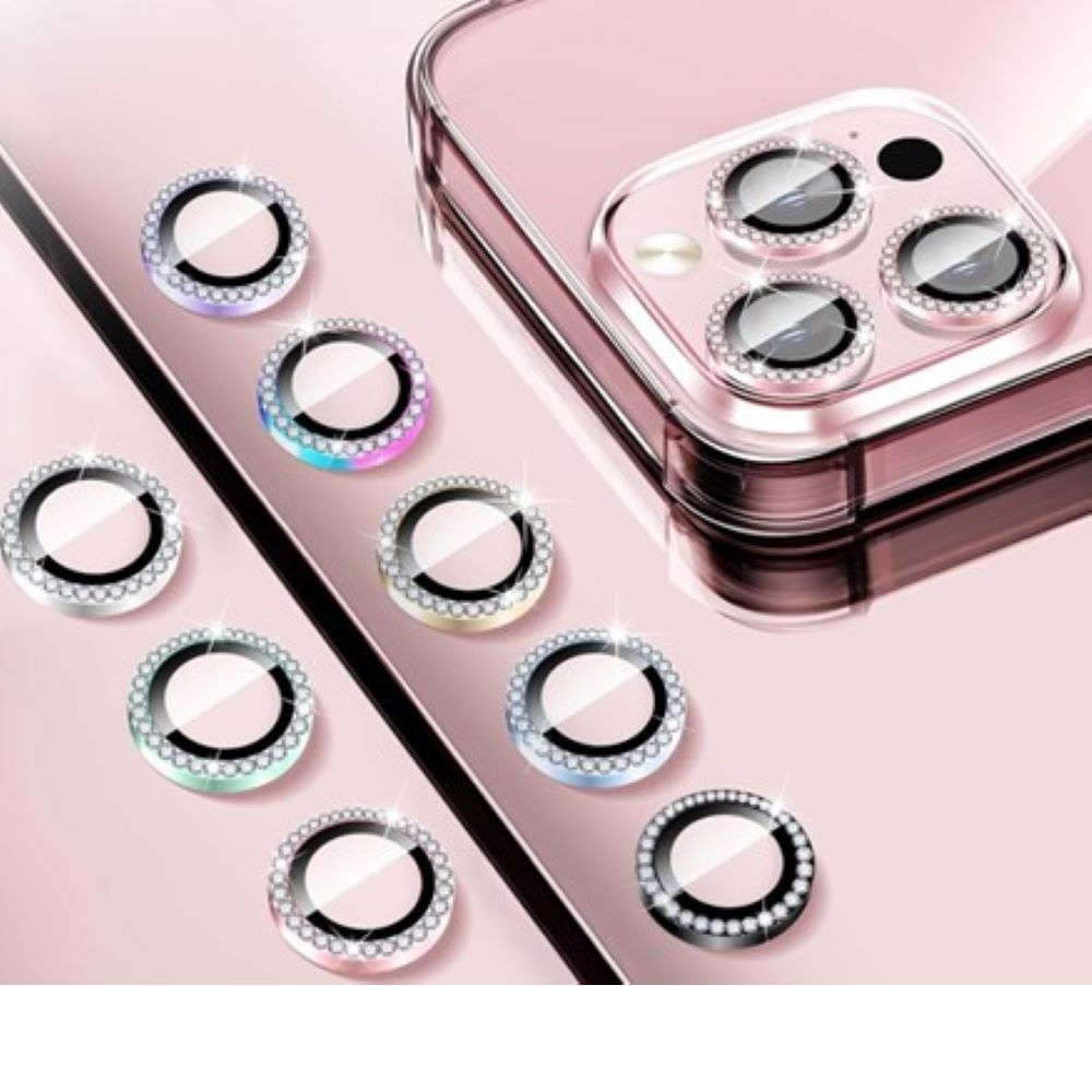 Micas de cámara individuales piedras para iphone 12 pro-rosa