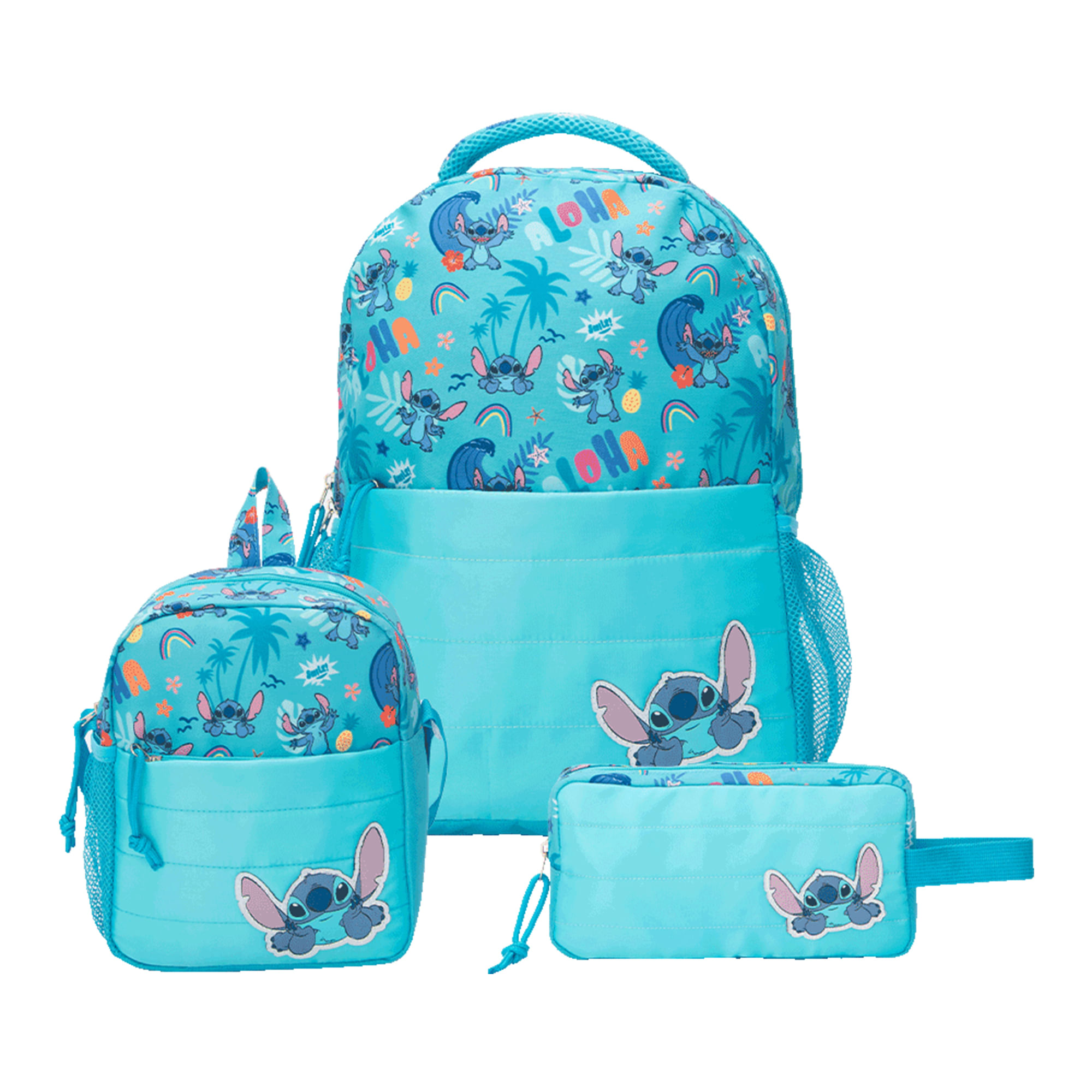 Set classic mochila, lonchera y cartuchera DISNEY Lilo & Stitch x1 unidad