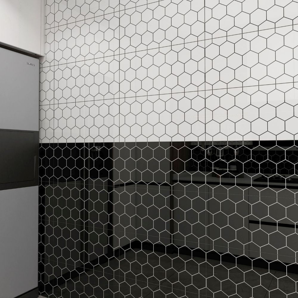 Pared Graficada Rombos Black 30x60cm 1.8m2 Orange