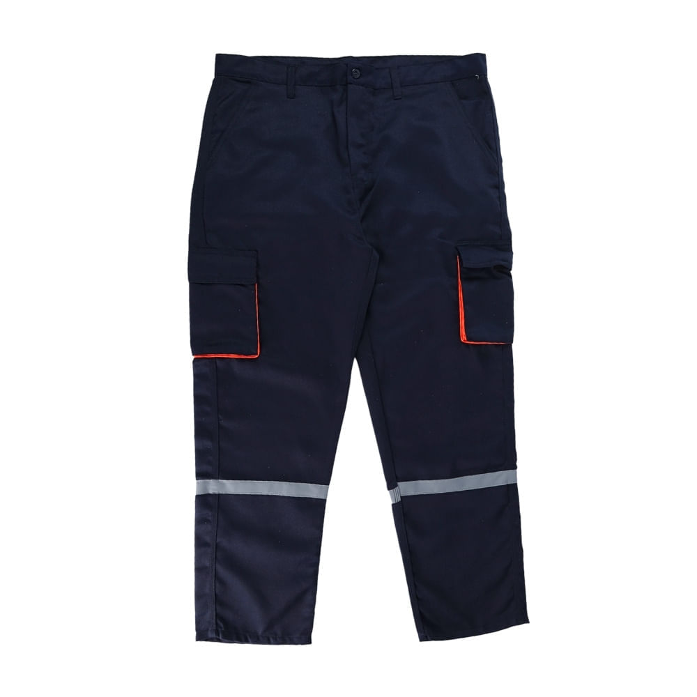 Pantalón de Trabajo Drill Tec Multibolsillo AzulNaranja Werken Talla XL