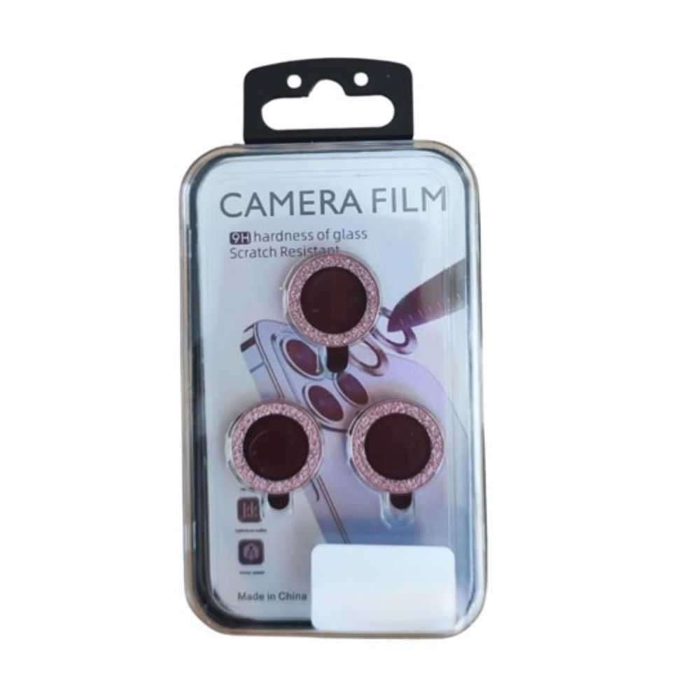 Micas de cámara individuales escarcha para iphone 12 pro max rosado