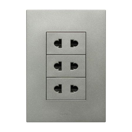 Placa Armada Orange: Tomacorriente Triple Universal Matte Terra