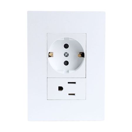 Placa Armada Orange: Toma Schuko + Toma Americana Matte LT Blanco