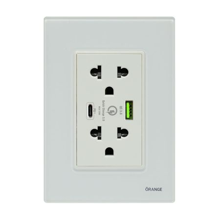 Tomacorriente Doble Universal Orange Vitro Lt USB + C 20w