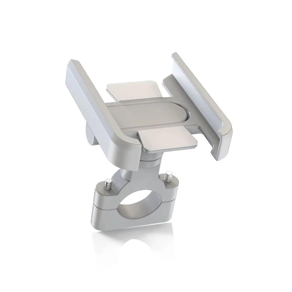 Holder Soporte para Moto Bicicleta Manillar Fuerte de Aluminio Plateado