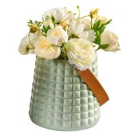 Florero Decorativo Modelo Primavera Cuadros Verde Pastel  305CVP11