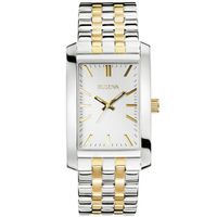 Reloj Bulova 98A137 de Vestir para Hombre Acero Inoxidable Plateado Dorado Dial Plateado
