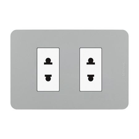 Tomacorriente Universal Doble Gris Matix Go Bticino
