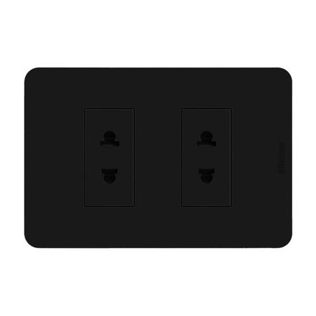Tomacorriente Doble Matix Go Bticino Negro Policarbonato 16A 220V