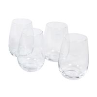 Set de 4 Vasos de Vidrio Orange 13oz Premium Transparente