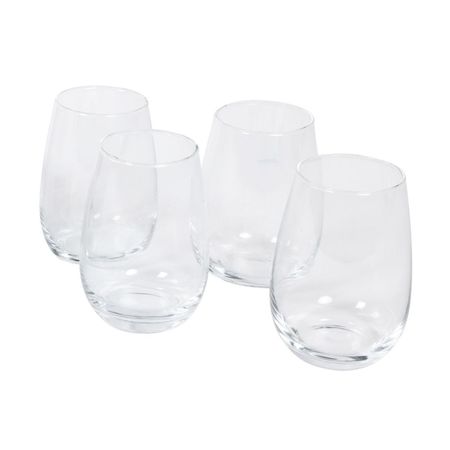 Set de 4 Vasos de Vidrio Orange 13oz Premium Transparente