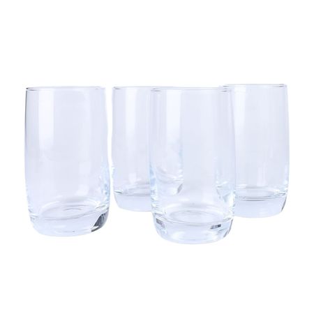 Set de 4 Vasos de Vidrio Orange 11 oz Transparente