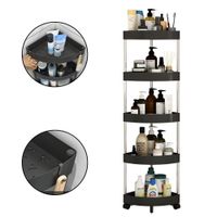 Organizador Esquinero Con Ruedas De 5 Niveles Negro   408NE03