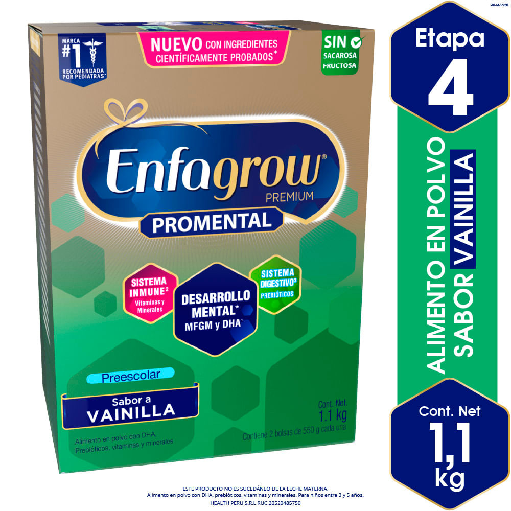 Fórmula Infantil ENFAGROW Promental Preescolar Sabor a Vainilla Caja 1.1Kg