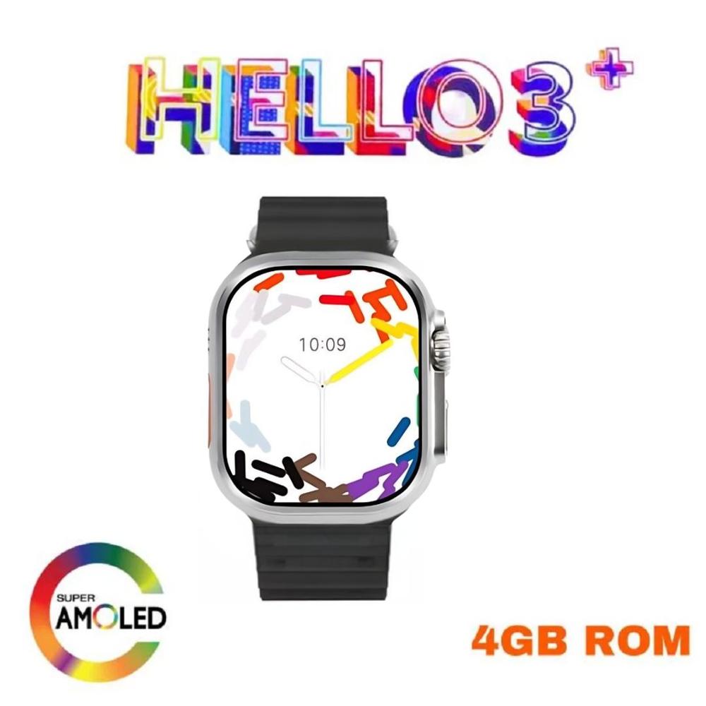 Smartwatch Hello Watch 3 Plus Amoled de 4 GB ChatGPT Siri NFC