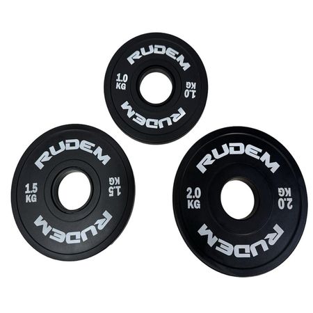Discos Fraccionales Negros - Juego 1kg,1.5kg,2kg Rudem