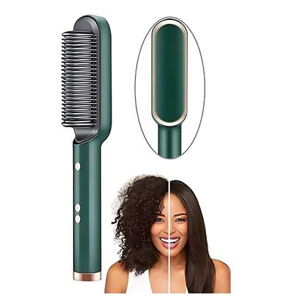 Cepillo Alisador Laceador Peine Secador de Cabello Eléctrico 2 en 1 - 200°C  Verde | PlazaVea - plazaVea