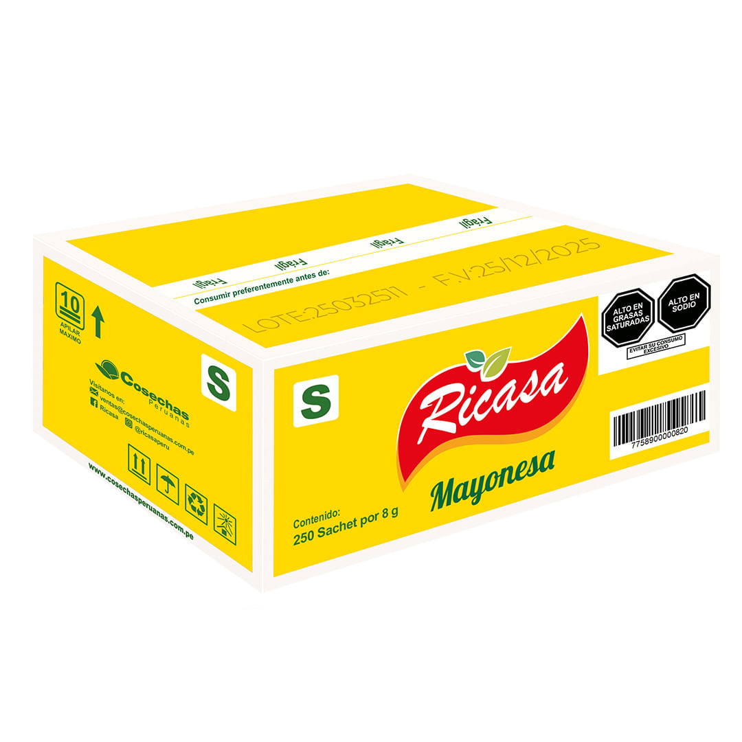 Mayonesa RICASA Sachet 8g x 250un