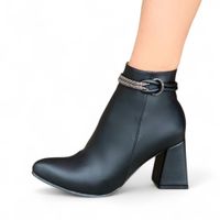 Botin Mujer Detalle Lindo 2086L-65 Taco 7 Color Negro