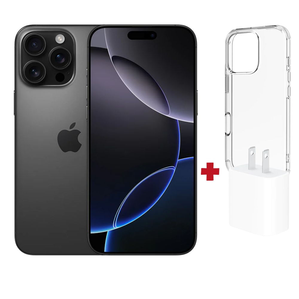 Apple iPhone 16 Pro Max 256GB Esim - Negro Titanium + Case +  cargador 20w