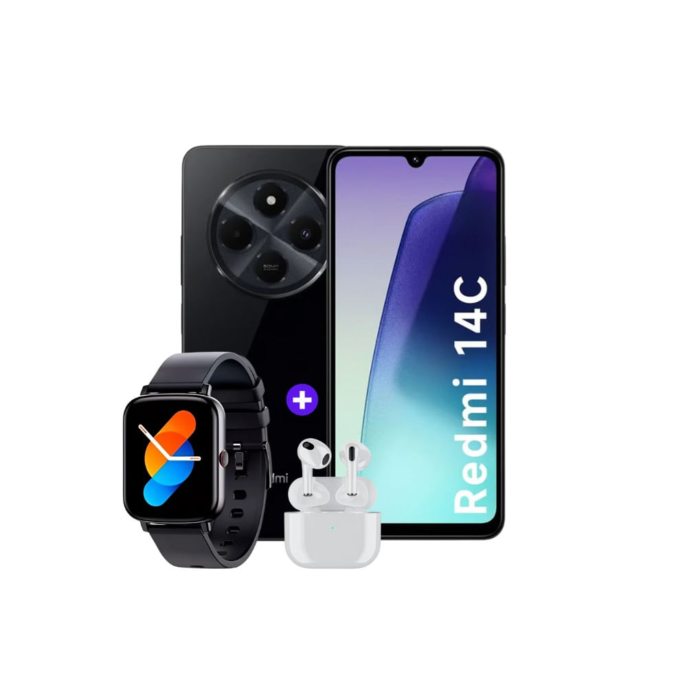 Xiaomi Redmi 14C 256GB 4GB Negro + Smartwatch + Audifonos