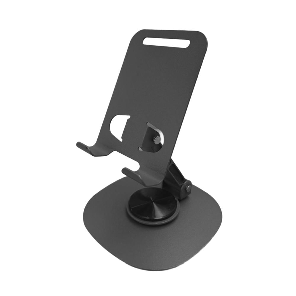 Soporte De Mesa Para Celular Metal Giro 360° L-382 Gris Oscuro