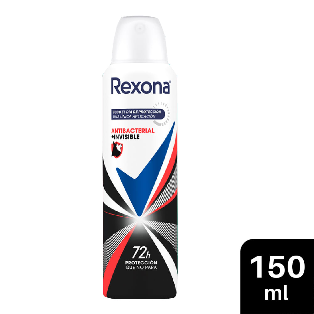 Desodorante para Mujer en Aerosol REXONA Antibacterial Invisible Frasco 150ml