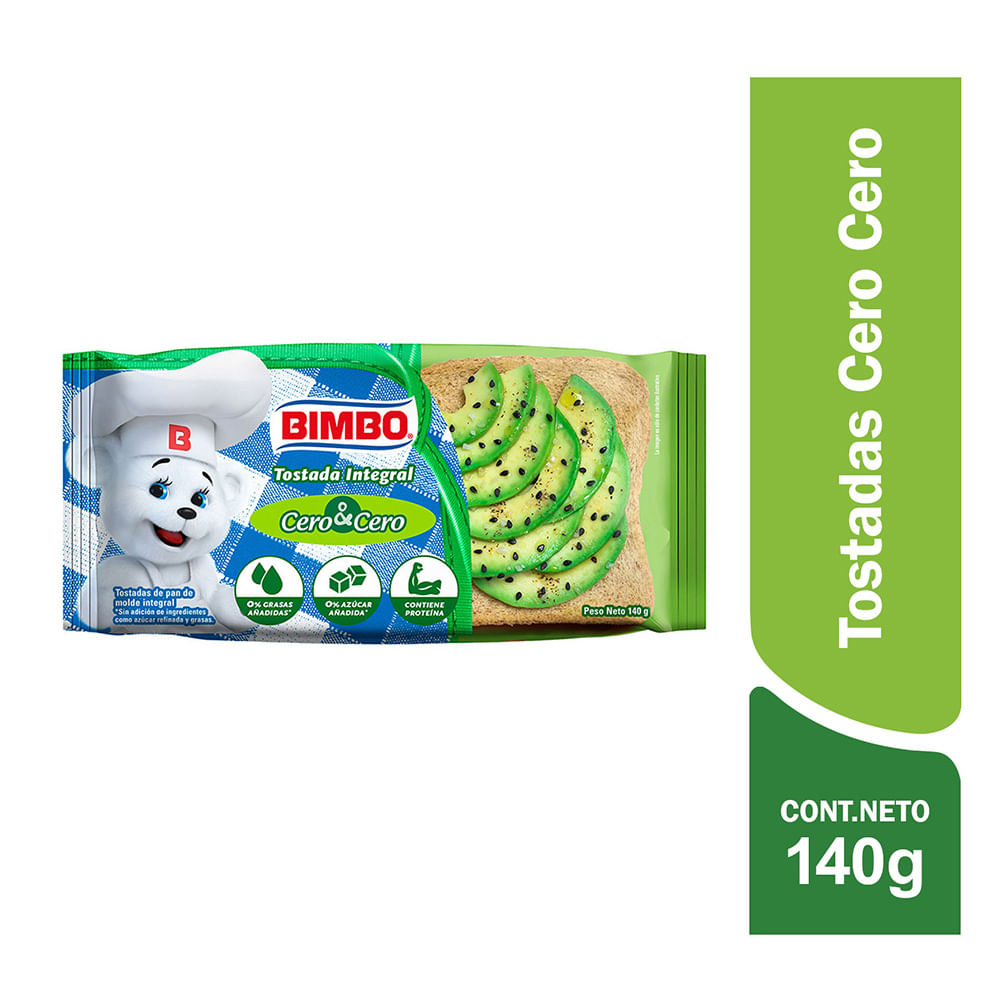 Tostadas Integrales BIMBO Cero Cero Bolsa 140g